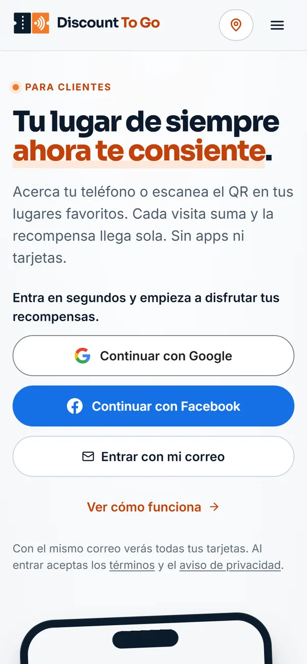Discount To Go en un teléfono